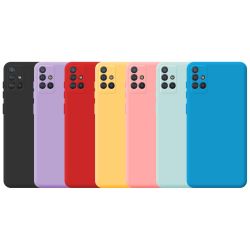 Funda compatible con SAMSUNG GALAXY A51 4G silicona flexible lisa 3D cubre cámara trasera color rojo brillante