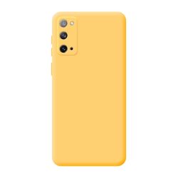Funda compatible con SAMSUNG GALAXY S20 FE silicona flexible lisa 3D cubre cámara trasera color rosa pastel