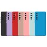 Funda compatible con XIAOMI MI NOTE 10 LITE silicona flexible lisa 3D cubre cámara trasera color rosa fucsia