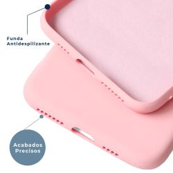 Funda compatible con XIAOMI MI NOTE 10 LITE silicona flexible lisa 3D cubre cámara trasera color rosa fucsia
