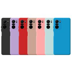 Funda compatible con XIAOMI MI 11I / POCO F3 / K40 PRO silicona flexible lisa 3D cubre cámara trasera color rojo