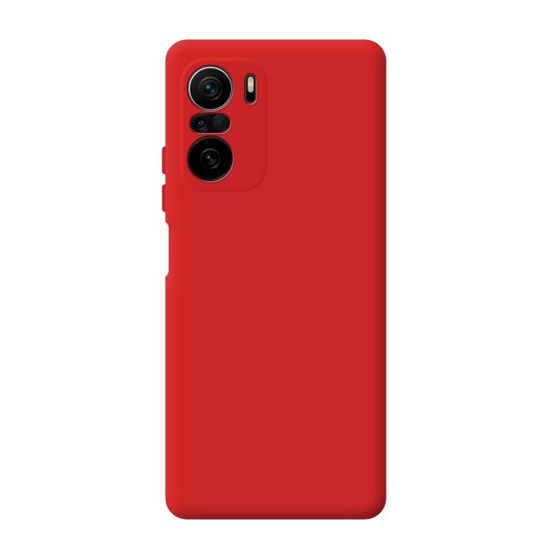 Funda compatible con XIAOMI MI 11I / POCO F3 / K40 PRO silicona flexible lisa 3D cubre cámara trasera color rojo