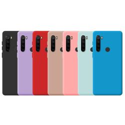 Funda compatible con XIAOMI REDMI NOTE 8T silicona flexible lisa 3D cubre cámara trasera colores amarillo y rojo