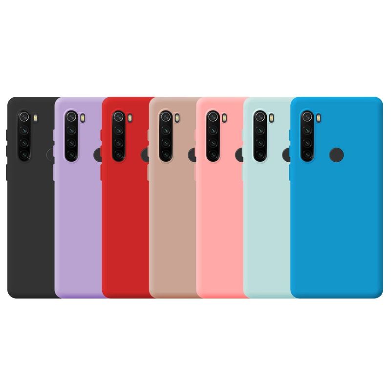 Funda compatible con XIAOMI REDMI NOTE 8T silicona flexible lisa 3D cubre cámara trasera colores amarillo y rojo