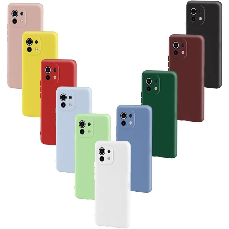 Funda compatible con OPPO F11 PRO silicona flexible lisa 3D cubre cámara trasera colores azul gris rosa y verde