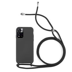 Funda compatible con XIAOMI REDMI NOTE 11 PRO PLUS * Silicona con cordón * Negro