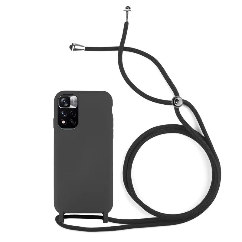 Funda compatible con XIAOMI REDMI NOTE 11 PRO PLUS * Silicona con cordón * Negro