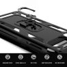 Funda compatible XIAOMI MI 10T / MI 10T PRO carcasa semi rígida con anilla 360° soporte e imán magnética color negro