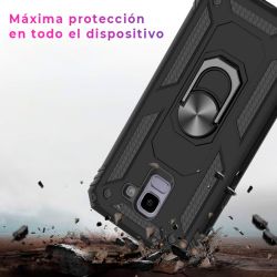 Funda compatible XIAOMI MI 10T / MI 10T PRO carcasa semi rígida con anilla 360° soporte e imán magnética color negro