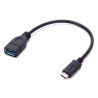 Adaptador cable OTG USB hembra a Tipo C USB-C macho - Negro