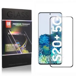 Protector de pantalla compatible con SAMSUNG GALAXY S20 PLUS / S20+ curvo borde negro cristal templado