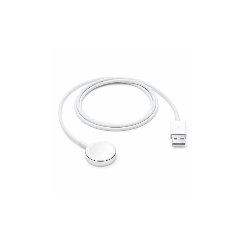 Cable cargador USB compatible con APPLE WATCH base de carga magnética inalámbrica color blanco