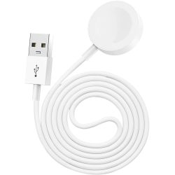 Cable cargador USB compatible con APPLE WATCH base de carga magnética inalámbrica color blanco
