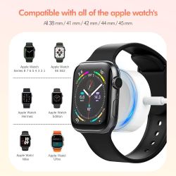 Cable cargador USB compatible con APPLE WATCH base de carga magnética inalámbrica color blanco