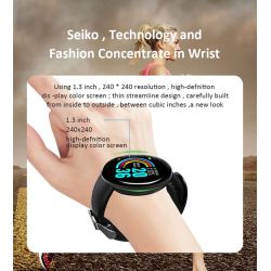 Reloj inteligente Pulsera deportiva de actividad D18 Bluetooth 4.0 - IOS Android - Pantalla táctil - Negro