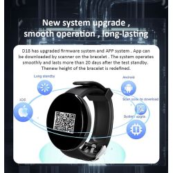 Reloj inteligente Pulsera deportiva de actividad D18 Bluetooth 4.0 - IOS Android - Pantalla táctil - Negro