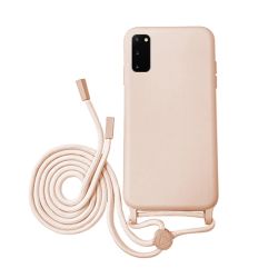 Funda compatible con SAMSUNG GALAXY S20 PLUS Silicona con cordón cuerda - Rosa lila