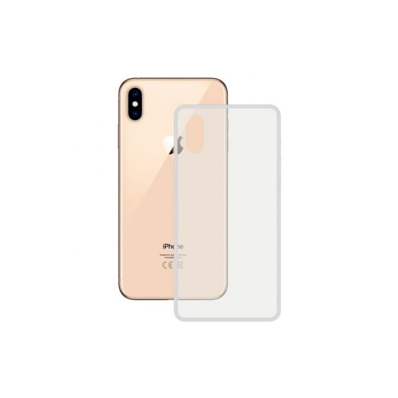 Funda compatible con IPHONE XS MAX silicona flexible lisa semi transparente mate opaca con protección ligera