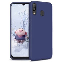 Funda compatible con HUAWEI P30 LITE silicona flexible suave lisa color azul marino
