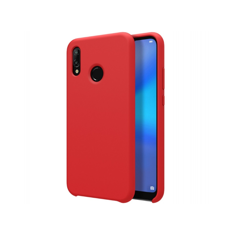 Funda compatible con HUAWEI P30 LITE silicona flexible suave lisa color rojo brillante