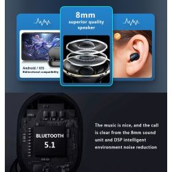 Auriculares inalámbricos Bluetooth 5.0 TWS E7s con caja de carga Blanco - Deportivos - Reducción de ruido