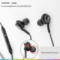 SAMSUNG Auriculares cable jack 3,5mm Tuned by AKG Manos libres EO-IG955 Originales Negro