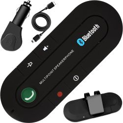 Manos libres para coche Bluetooth v4.1 + EDR parasol / con altavoz HD y control por voz Siri / Android / Google