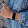 Correa compatible FitBit Bracelet Charge 2 silicona hebilla metálica para reloj - Negro