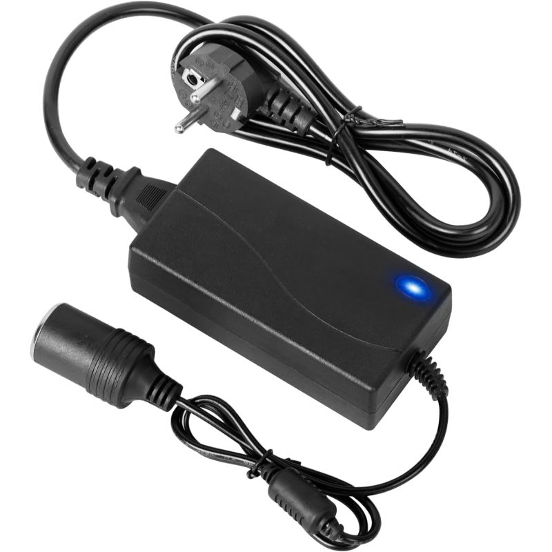 Adaptador red pared a mechero coche * Entrada 110-240V 50/60Hz * Salida DC 12V 10A * Potencia 120W universal