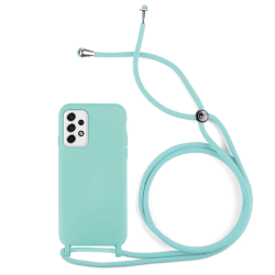 Funda compatible con SAMSUNG GALAXY A53 5G silicona con cordón cuerda - Color rosa palo
