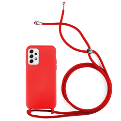 Funda compatible con SAMSUNG GALAXY A53 5G silicona con cordón cuerda - Color rosa palo