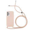Funda compatible con SAMSUNG GALAXY A53 5G silicona con cordón cuerda - Color rosa palo