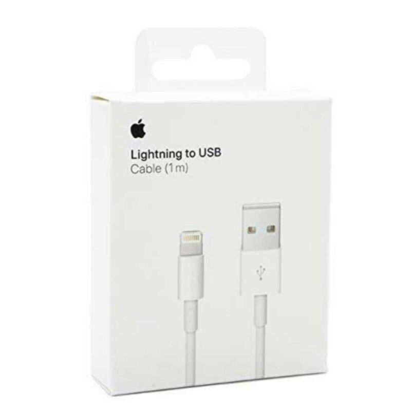 Cable de carga y datos Conector Apple lightning 8 pin válido para iPhone iPad iPod USB 2.0 - Blanco 1m MD818ZM/A original