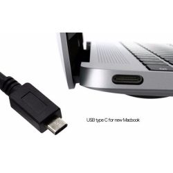 Cable USB 3.0 a Tipo C 3.1 compatible con Apple Macbook Carga y transferencia 60W 1m Negro