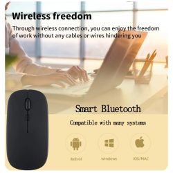 Ratón inalámbrico Bluetooth azul pastel ⋆ Silencioso y ergonómico ⋆ Para iPad, PC, tablet, móvil ⋆ ENVÍO DESDE ESPAÑA
