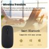 Ratón inalámbrico Bluetooth azul pastel ⋆ Silencioso y ergonómico ⋆ Para iPad, PC, tablet, móvil ⋆ ENVÍO DESDE ESPAÑA