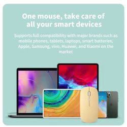 Ratón inalámbrico Bluetooth blanco mate ⋆ Silencioso y ergonómico ⋆ Para iPad, PC, tablet, móvil ⋆ ENVÍO DESDE ESPAÑA