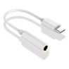 Cable adaptador audio auriculares jack 3.5mm hembra / USB-C macho - Blanco negro