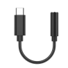 Cable adaptador audio auriculares jack 3.5mm hembra / USB-C macho - Blanco negro