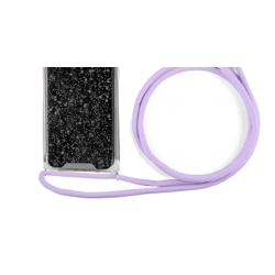 Funda compatible XIAOMI REDMI NOTE 12 5G / POCO X5 Silicona con cordón cuerda brillantina - LILA