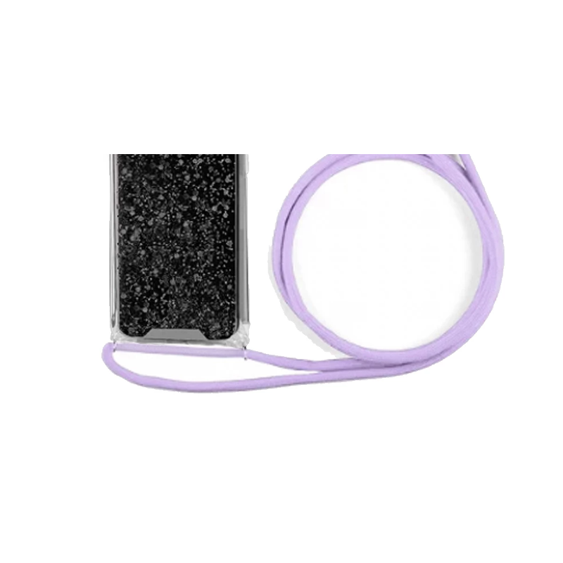 Funda compatible XIAOMI REDMI NOTE 12 5G / POCO X5 Silicona con cordón cuerda brillantina - LILA
