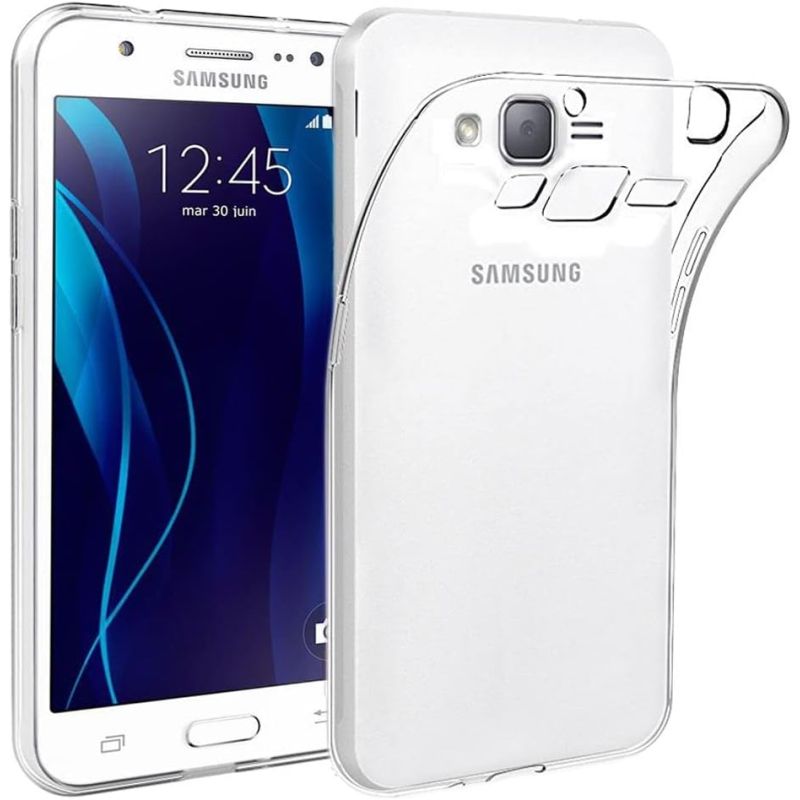 Funda compatible con SAMSUNG GALAXY J5 2015 * Silicona transparente flexible * Ligera, fina y resistente a golpes