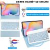 Funda compatible con tablet SAMSUNG GALAXY S6 LITE 2020 2022 10.4'' P610 P613 P619 teclado bluetooth español letra Ñ - Azul