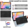 Funda compatible con tablet SAMSUNG GALAXY S6 LITE 2020 2022 10.4'' P610 P615 P619 teclado bluetooth español letra Ñ - Negra
