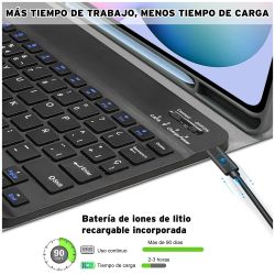 Funda compatible con tablet SAMSUNG GALAXY S6 LITE 2020 2022 10.4'' P610 P615 P619 teclado bluetooth español letra Ñ - Negra