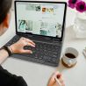 Funda compatible con tablet SAMSUNG GALAXY S6 LITE 2020 2022 10.4'' P610 P615 P619 teclado bluetooth español letra Ñ - Negra