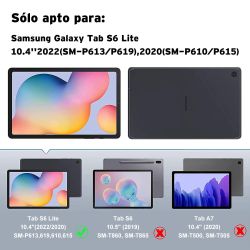 Funda compatible con tablet SAMSUNG GALAXY S6 LITE 2020 2022 10.4'' P610 P615 P619 teclado bluetooth español letra Ñ - Negra