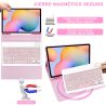Funda compatible con tablet SAMSUNG GALAXY S6 LITE 2020 2022 10.4'' P610 P615 P613 teclado bluetooth español letra Ñ - Rosa