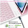 Funda compatible con tablet SAMSUNG GALAXY S6 LITE 2020 2022 10.4'' P610 P615 P613 teclado bluetooth español letra Ñ - Rosa