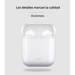 Auriculares inalámbricos Bluetooth 4.2 TWS i7s con caja de carga - Blanco sonido estéreo